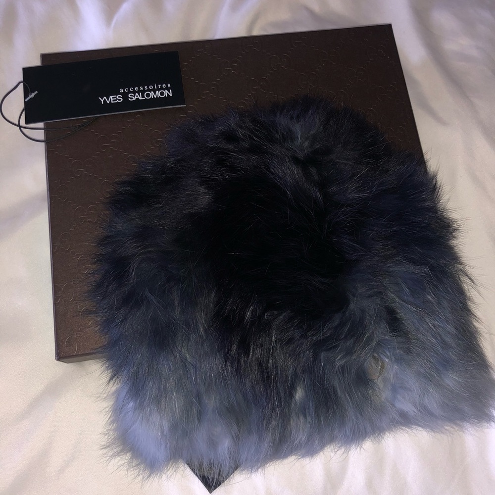 Yves Salomon rabbit fur hat